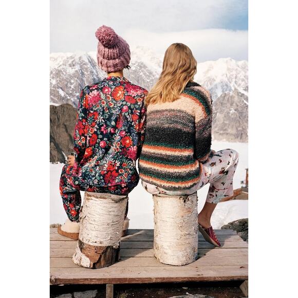 nwt MOTH sz M Murray striped turtleneck mohair blend boucle sweater - Picture 2 of 4